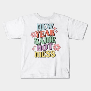 New year same hot mess  funny 2023 new year christmas gift idea Kids T-Shirt